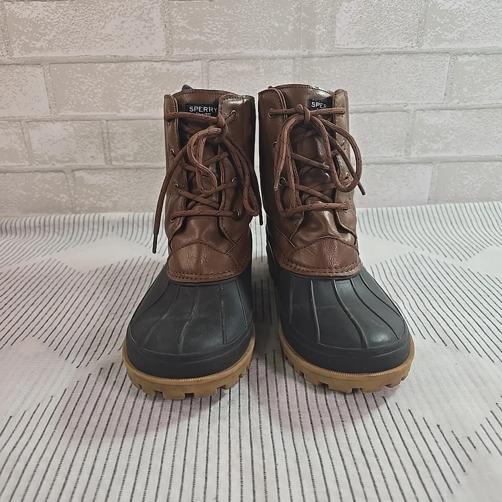 Sperry Outdoor Waterproof Harbor Duck Boots Men's Size 6M Blue Brown